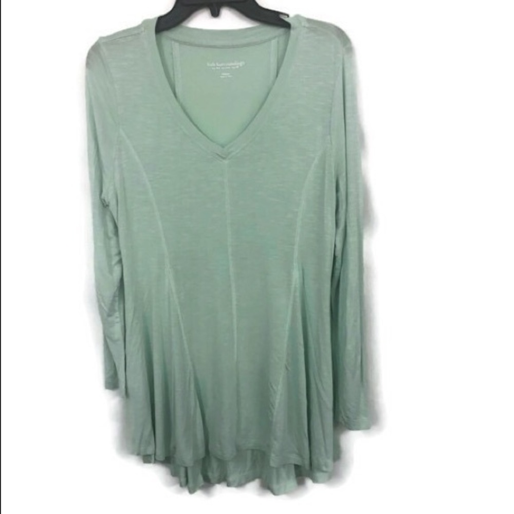 SOFT SURROUNDINGS MINT V NECK TOP M